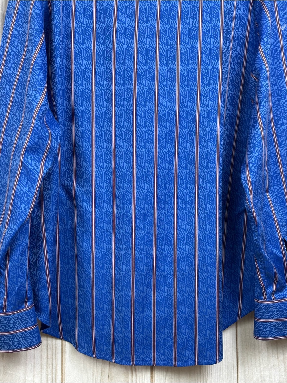 Robert Graham Men's Long-Sleeve Button-Up Classic Fit Shirt Striped Blue NWOT XL - Picture 5 of 16